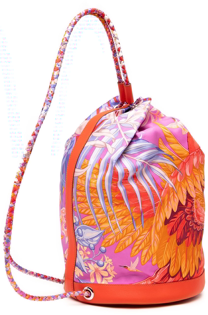 Hermès Silk Flamingo Party Sac Soie Cool 22 Oranje