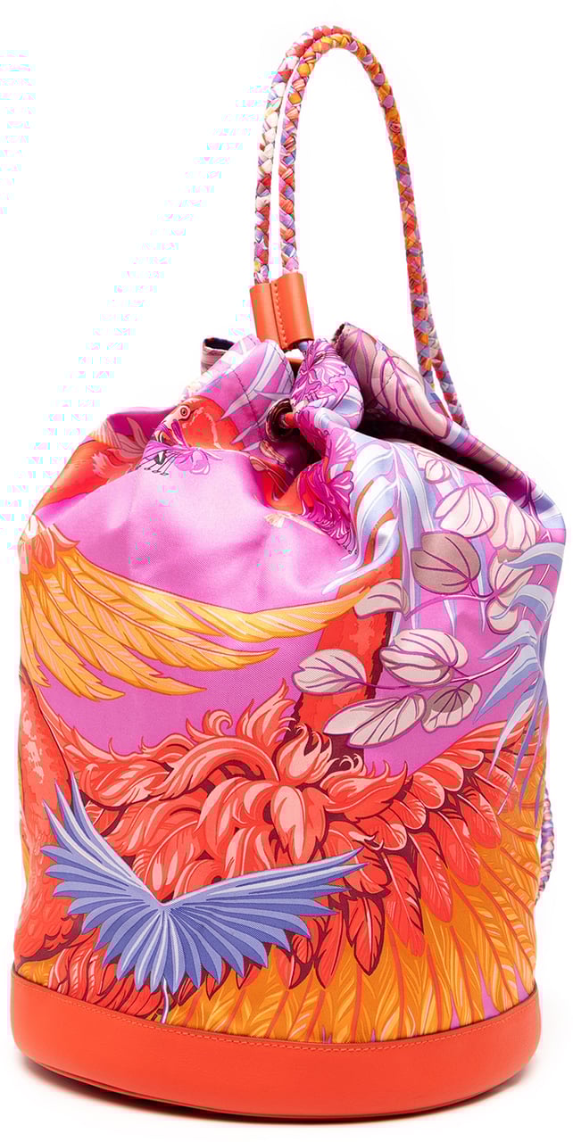 Hermès Silk Flamingo Party Sac Soie Cool 22 Oranje