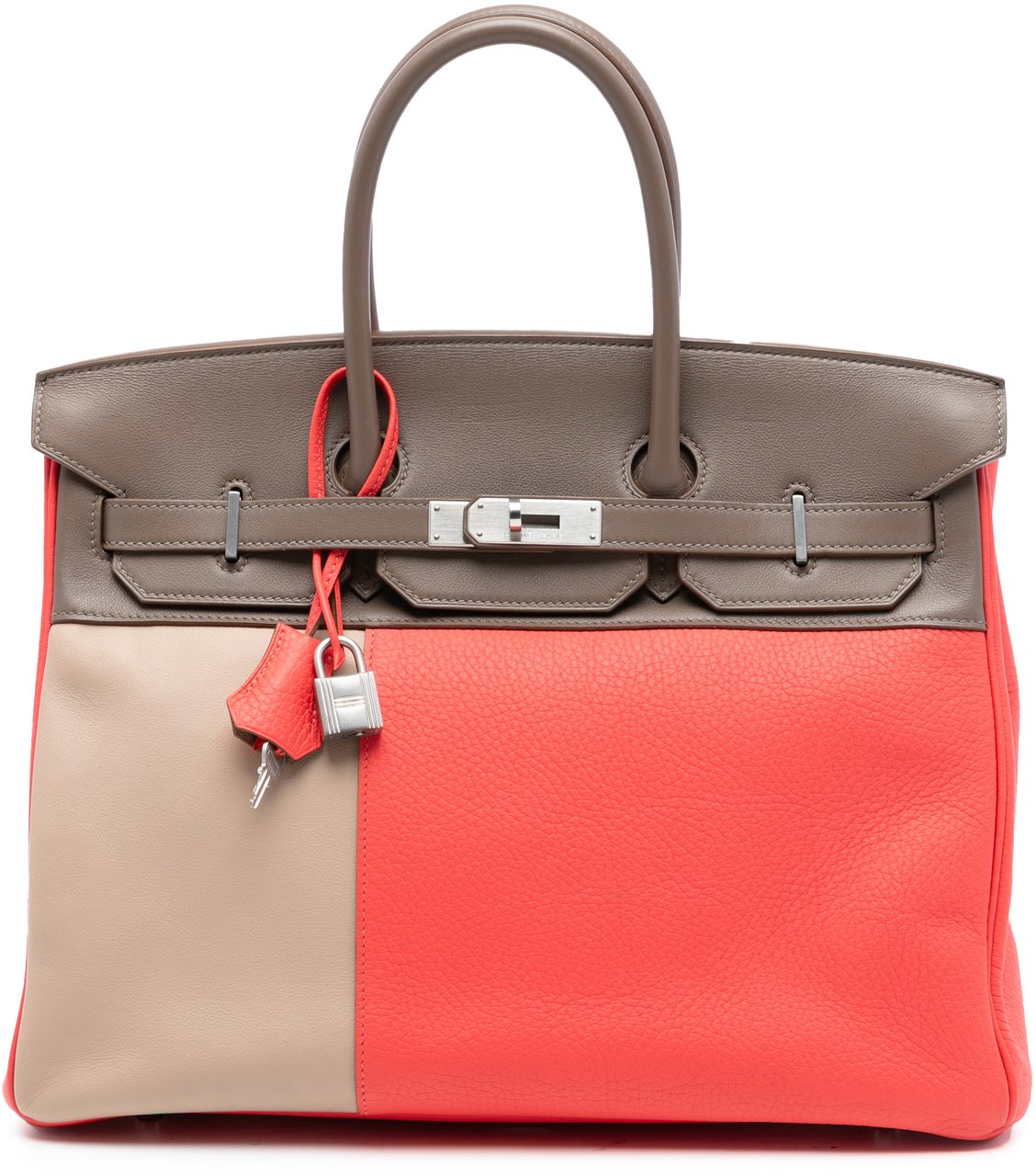 Hermès Tricolor Clemence and Swift Birkin Cascade Retourne 35 Roze