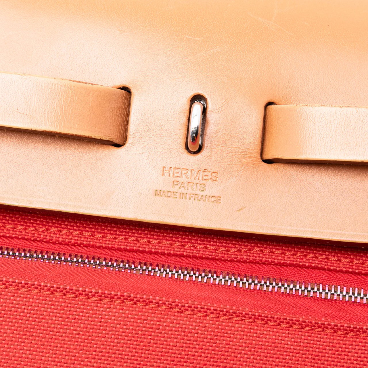 Hermès Toile Herbag Zip 31 Oranje