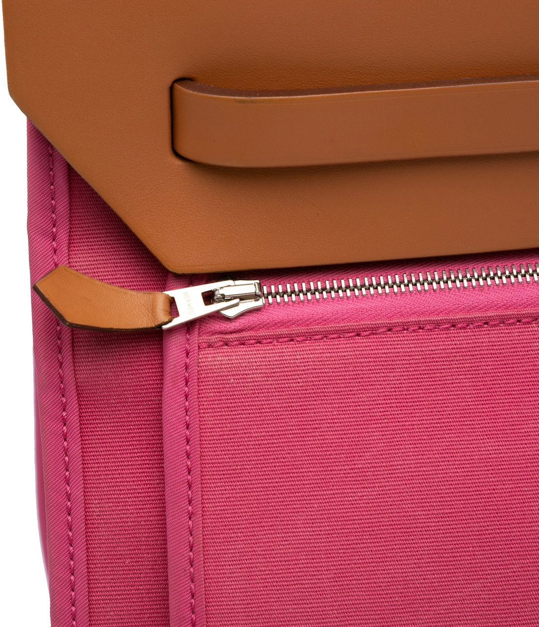 Hermès Toile Herbag Zip 39 Roze