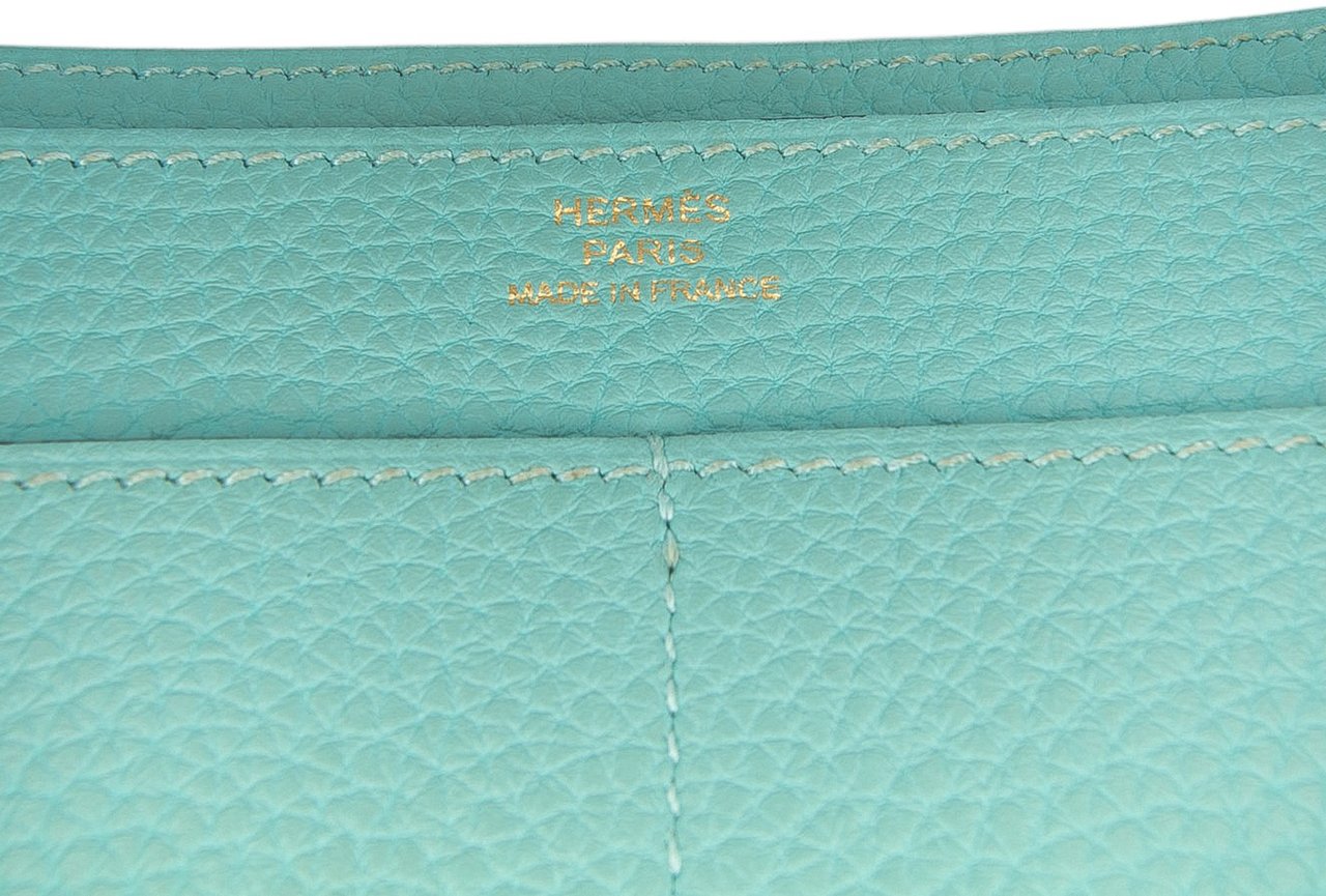 Hermès Togo Dogon Duo Wallet GM Blauw