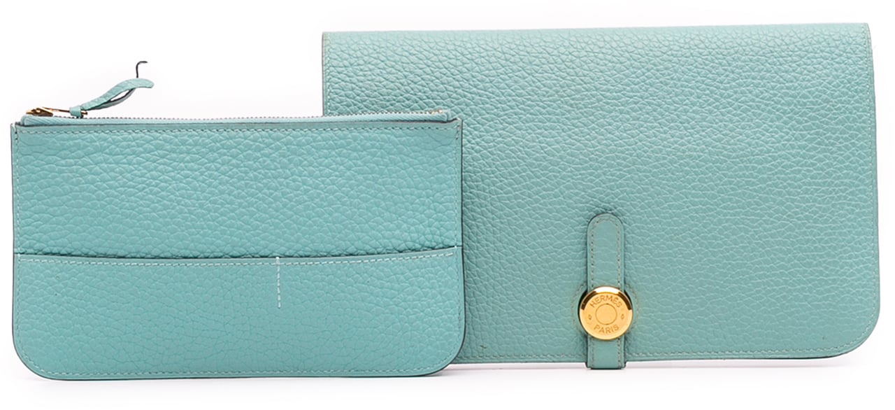 Hermès Togo Dogon Duo Wallet GM Blauw