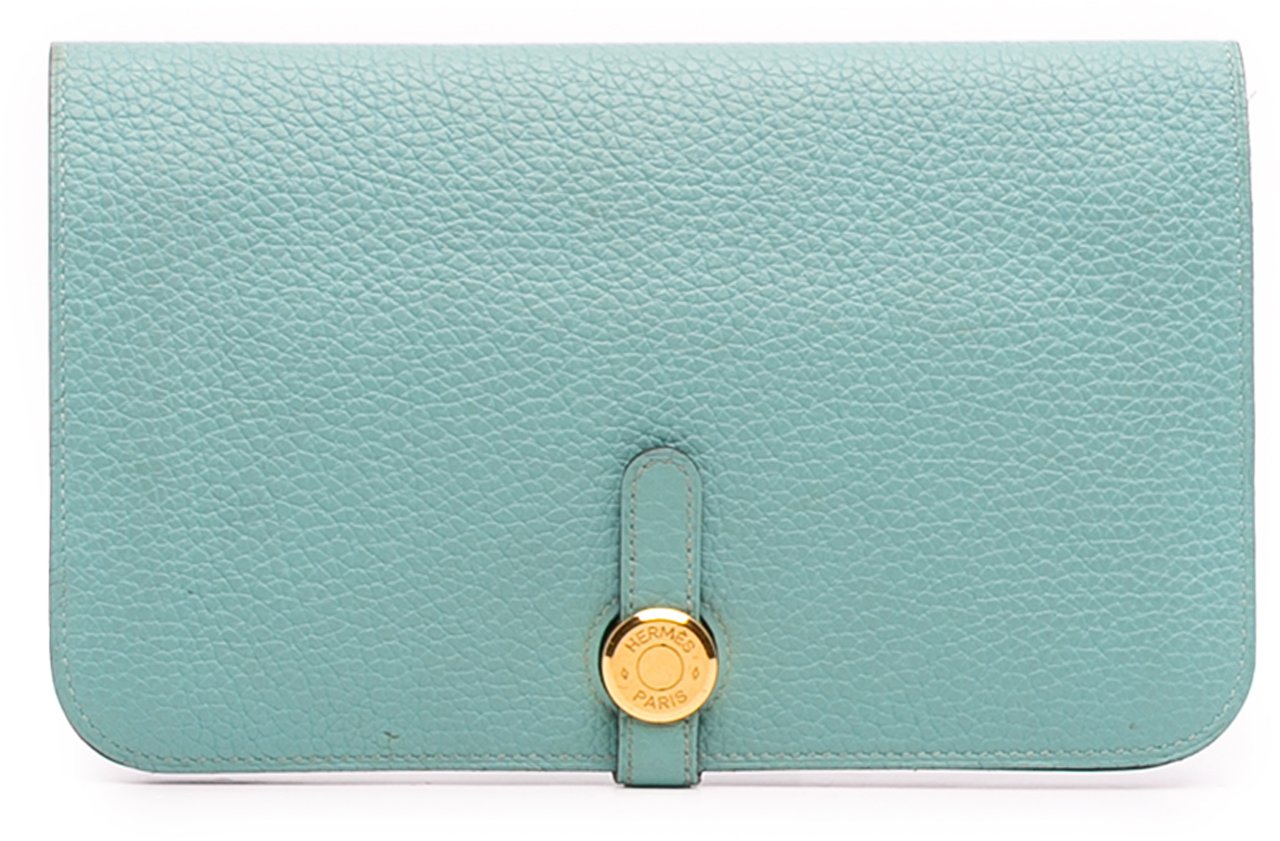 Hermès Togo Dogon Duo Wallet GM Blauw