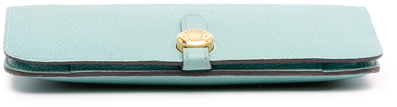 Hermès Togo Dogon Duo Wallet GM Blauw