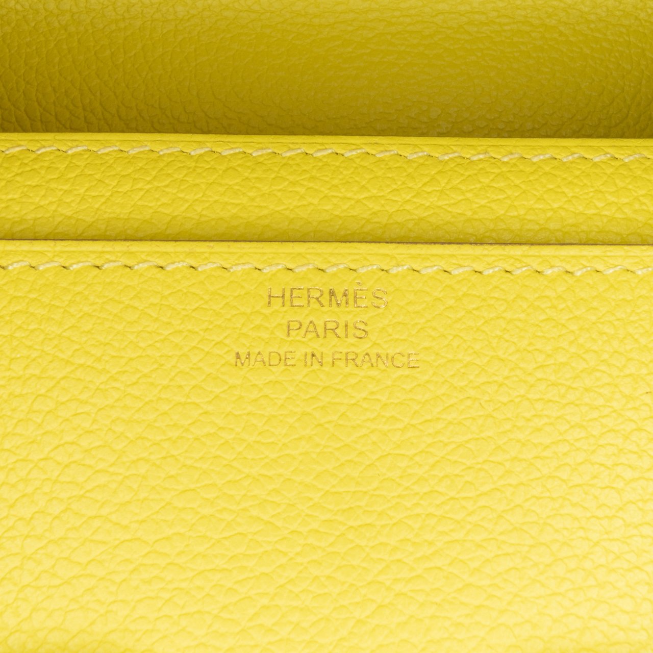 Hermès Evercolor Constance Wallet To Go Geel