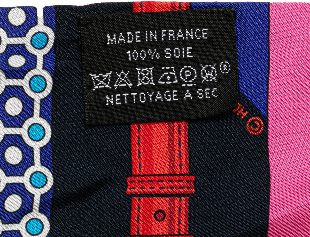 Hermès Clic Clac Modern Cannage Silk Twilly Scarf Blauw
