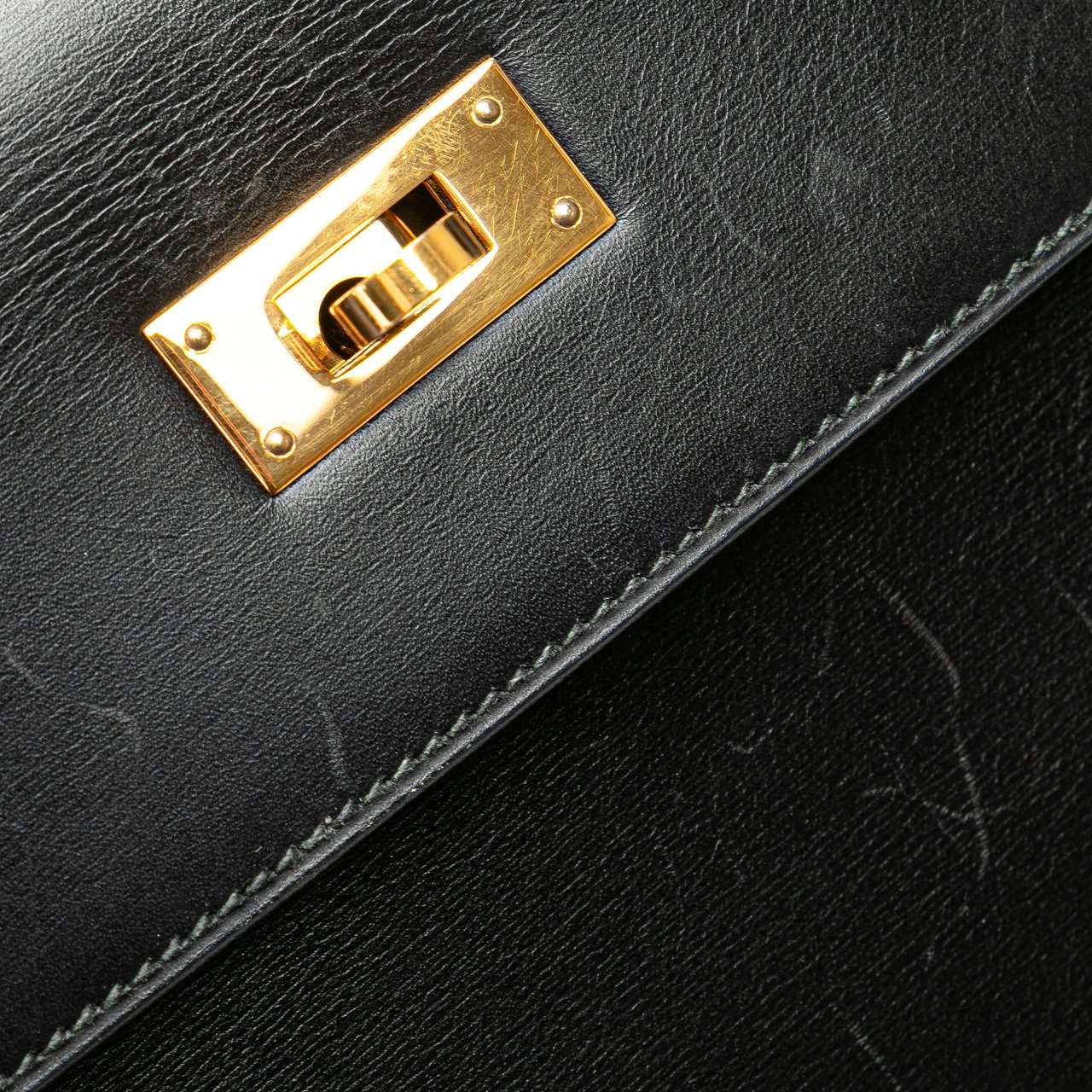 Hermès Box Calf Kelly Sellier 32 Zwart