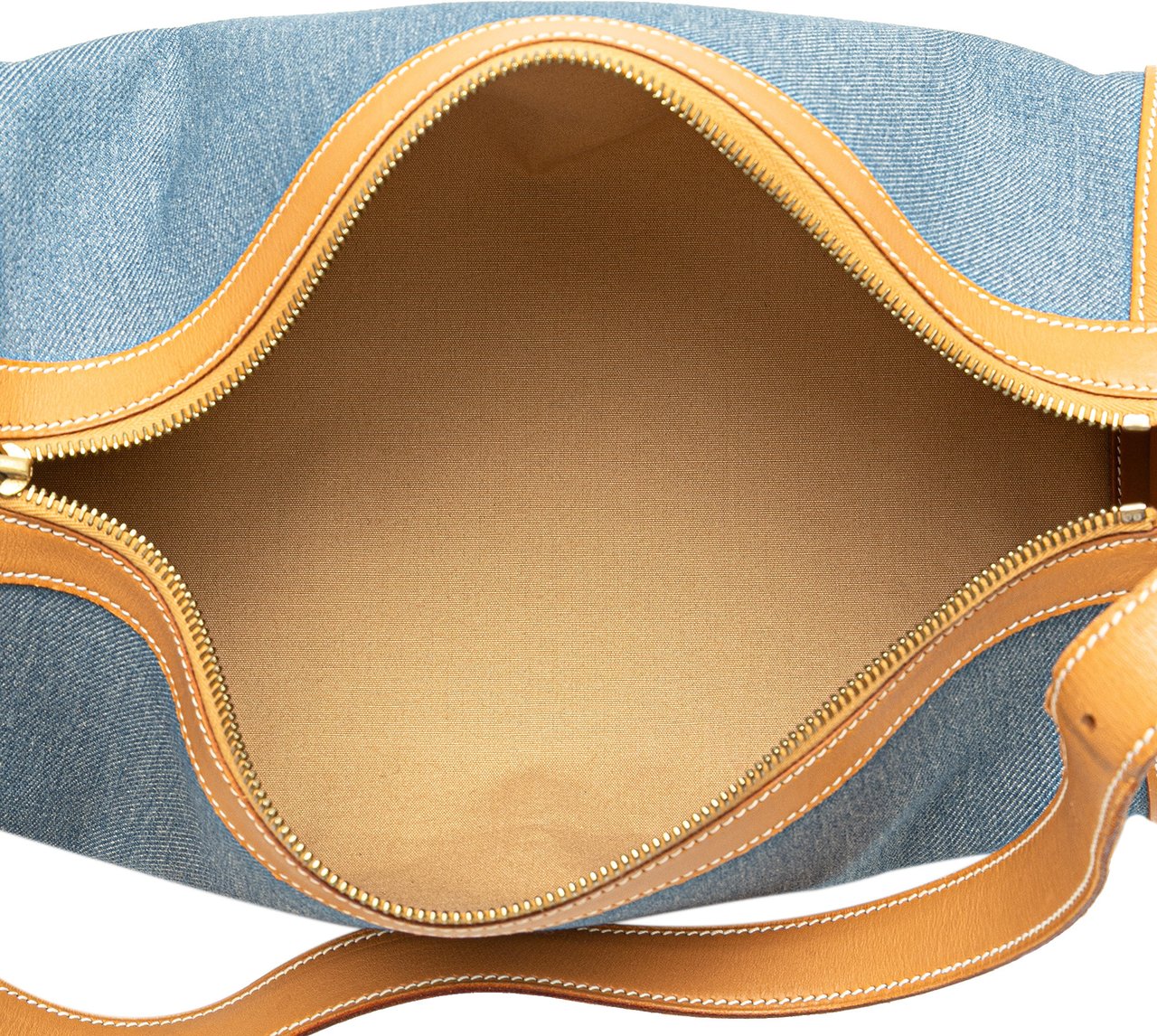 Hermès Denim and Calfskin Sac Doremi 33 Blauw