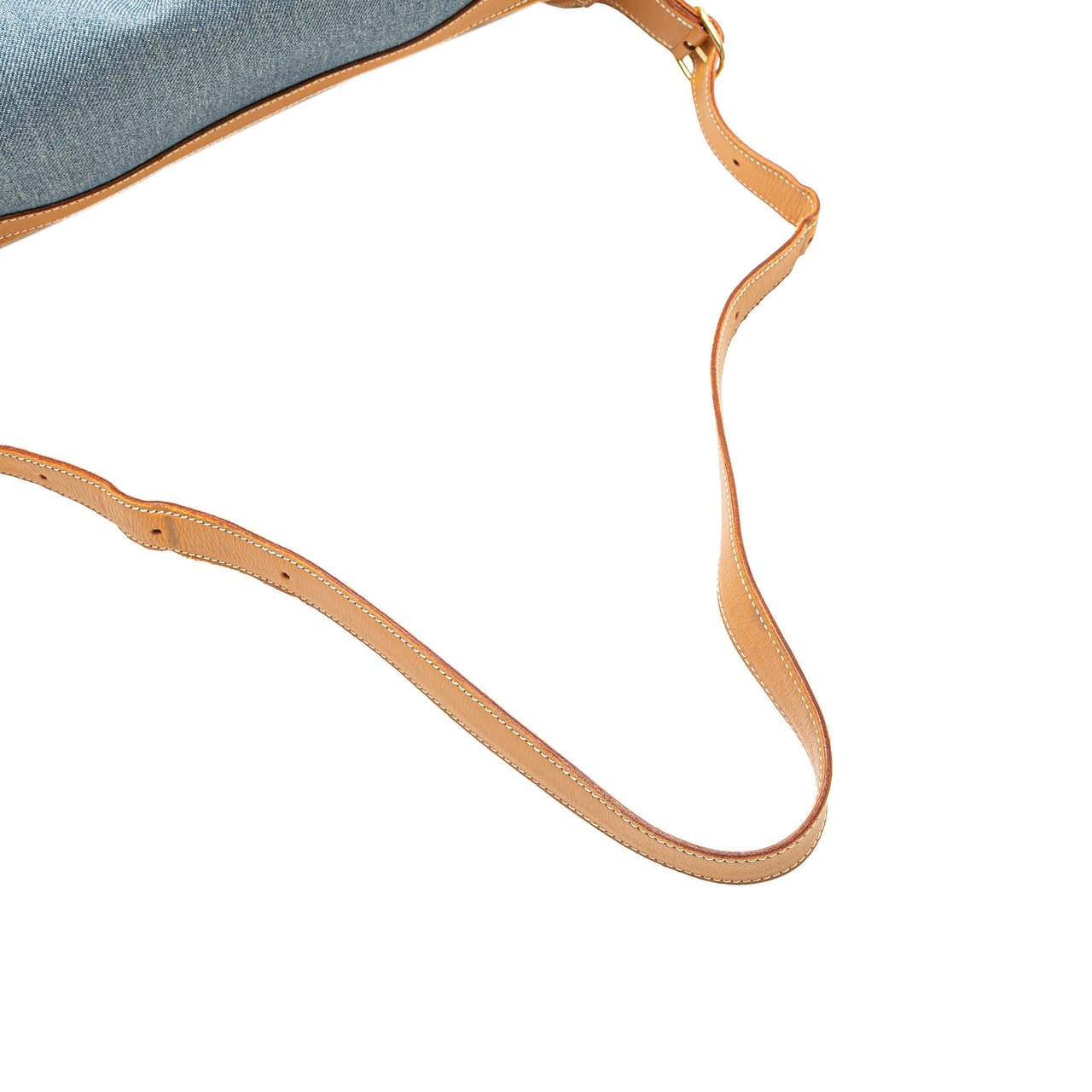 Hermès Denim and Calfskin Sac Doremi 33 Blauw