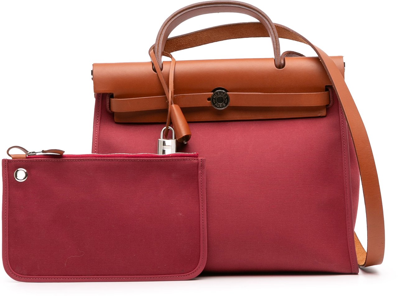 Hermès Toile Herbag Zip 31 Rood