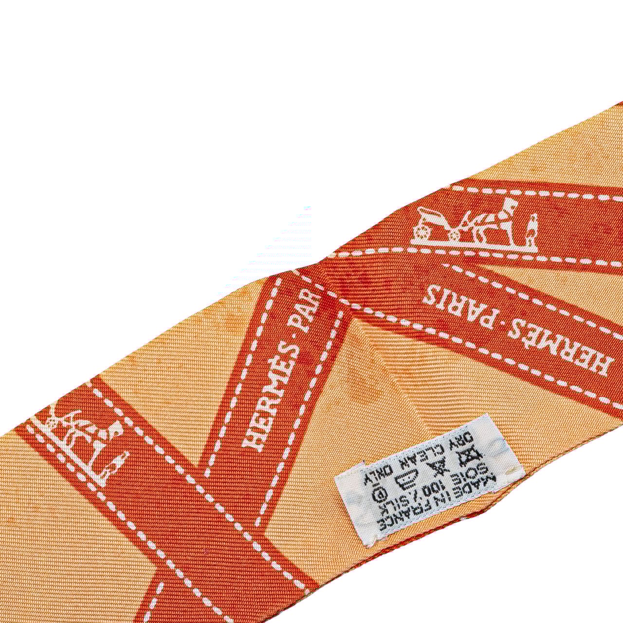 Hermès Bolduc Silk Twilly Scarf Oranje