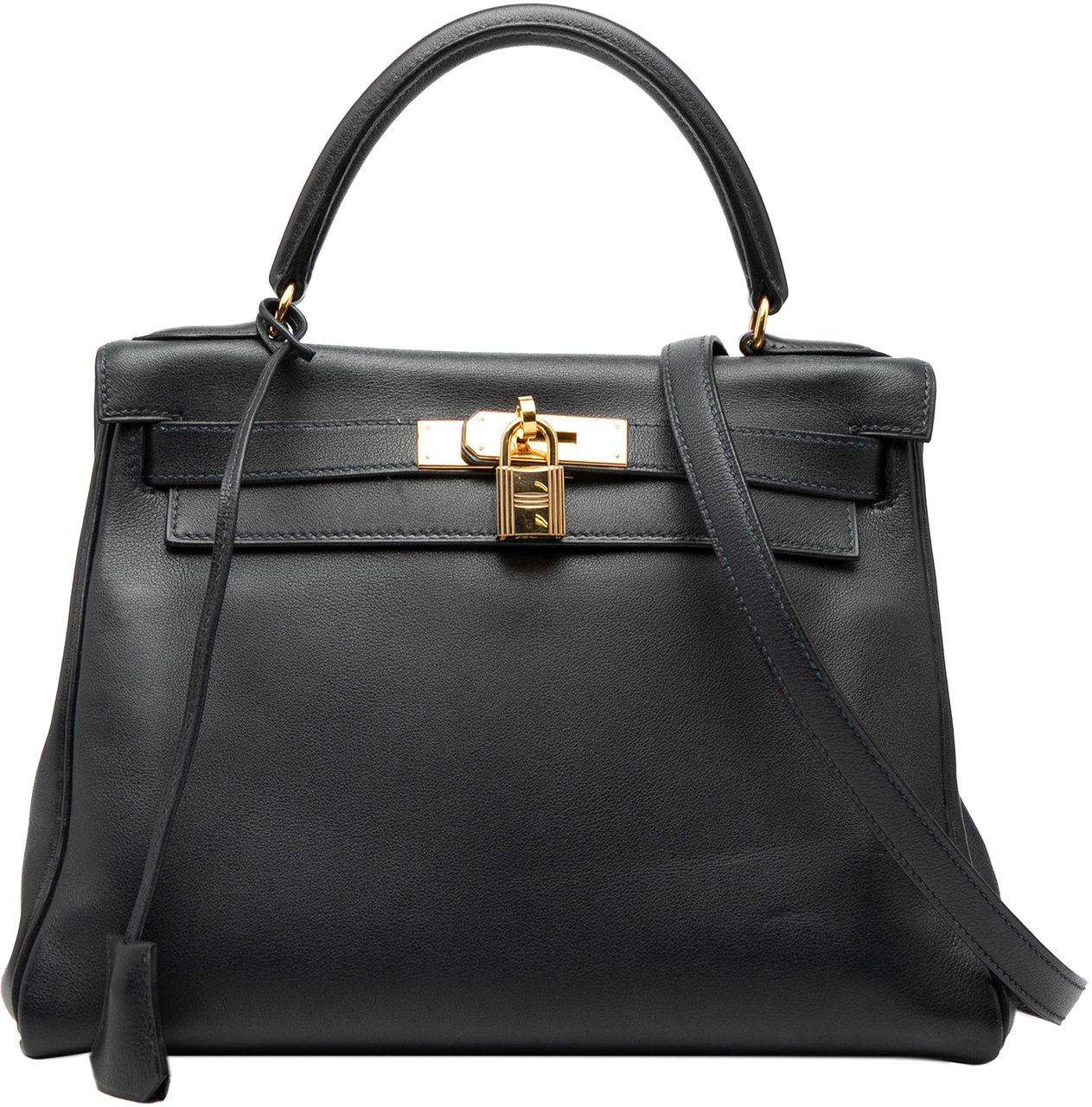 Hermès Togo Kelly II Retourne 28 Zwart