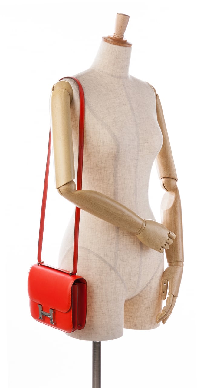 Hermès Mini Tadelakt Constance 18 Rood