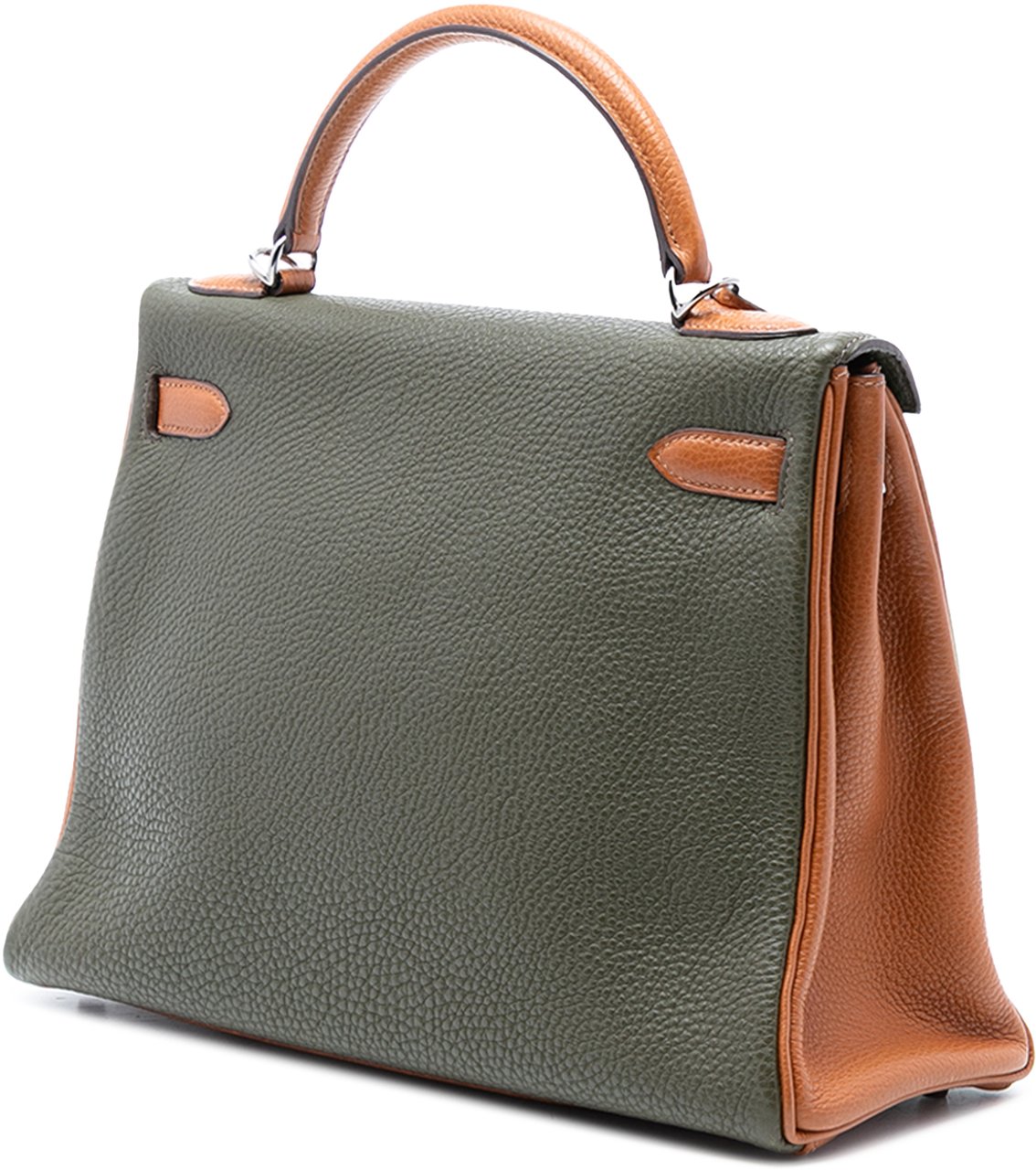 Hermès Tricolor Togo Kelly II Retourne 32 Groen