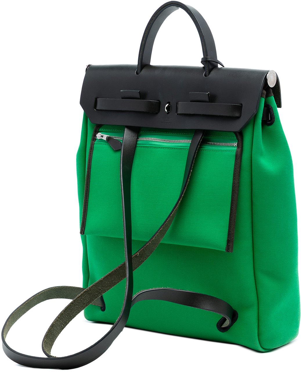 Hermès Toile Herbag A Dos Zip Retourne Backpack Groen