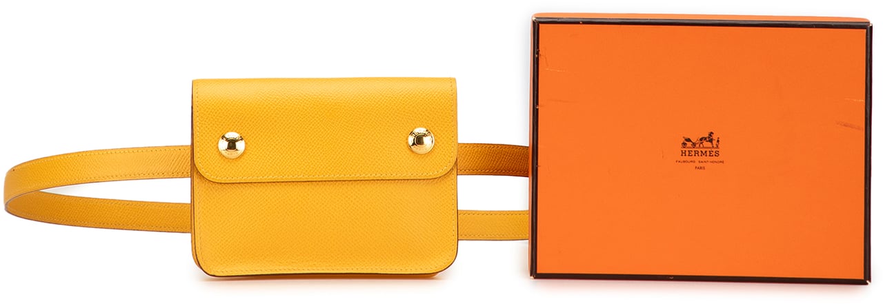 Hermès Courchevel Pochette Belt Bag Geel