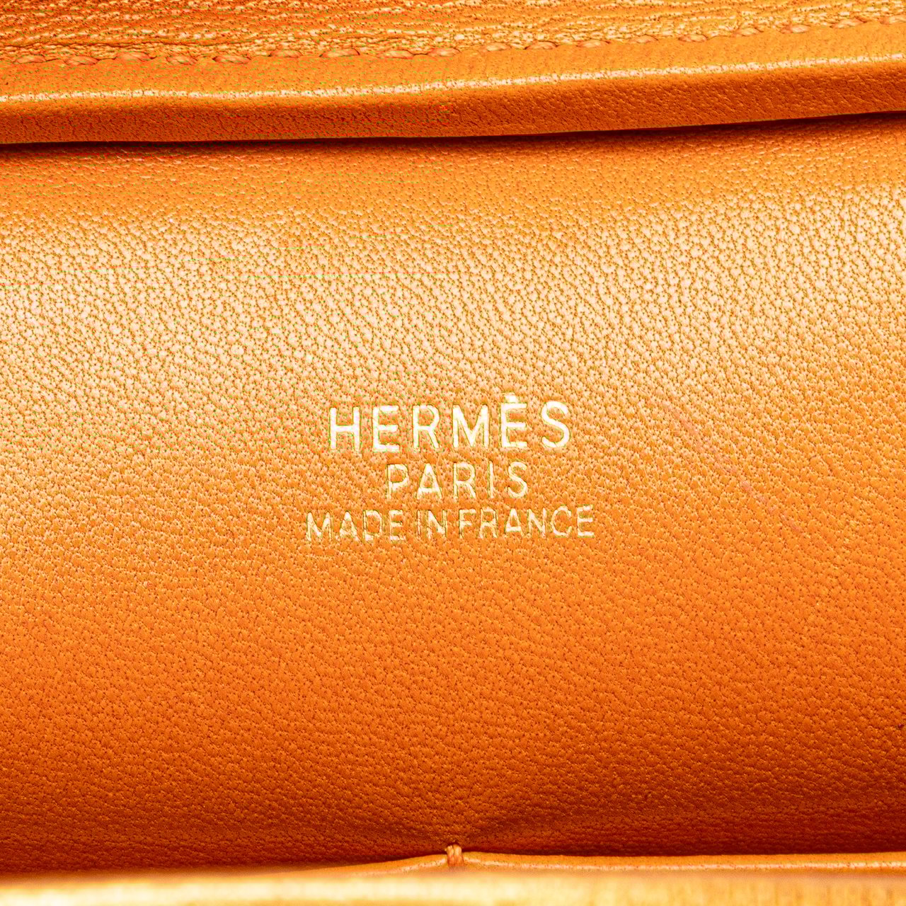 Hermès Metallic Chevre Coromandel Plume Elan 28 Oranje