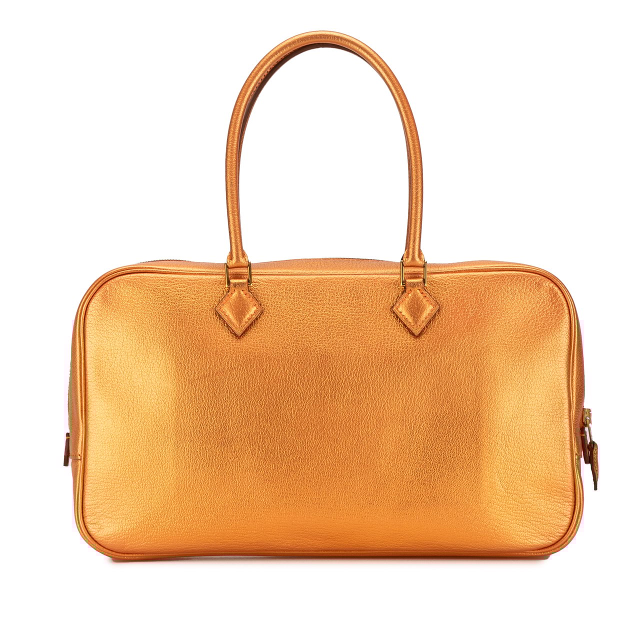 Hermès Metallic Chevre Coromandel Plume Elan 28 Oranje