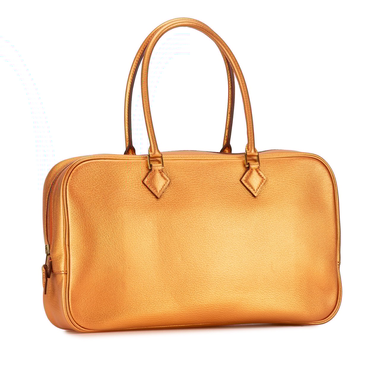 Hermès Metallic Chevre Coromandel Plume Elan 28 Oranje