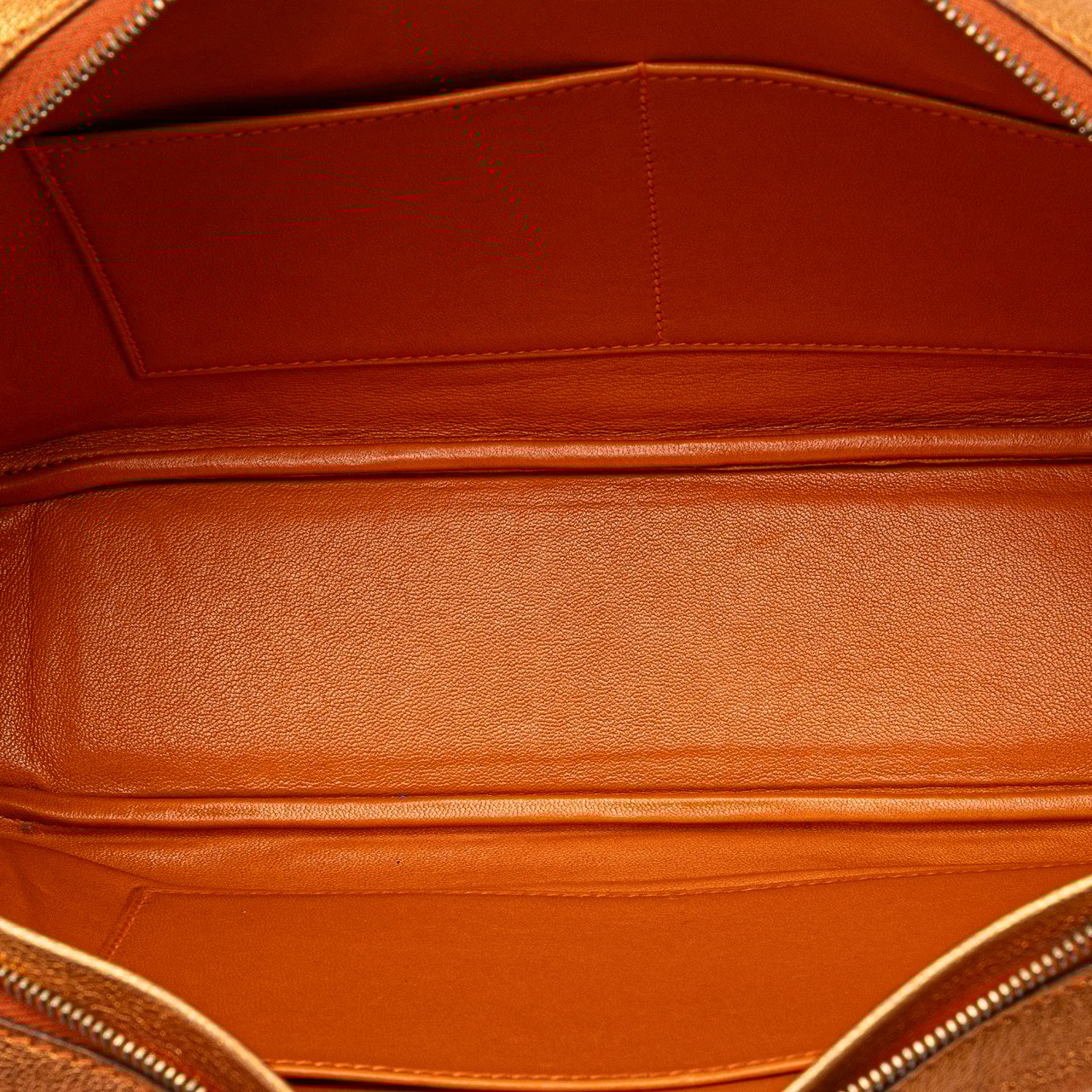 Hermès Metallic Chevre Coromandel Plume Elan 28 Oranje