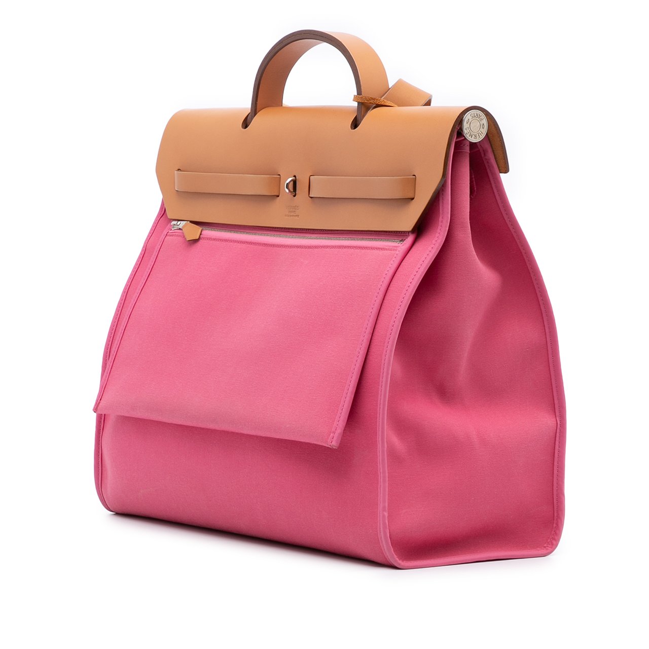 Hermès Toile Herbag Zip 39 Roze