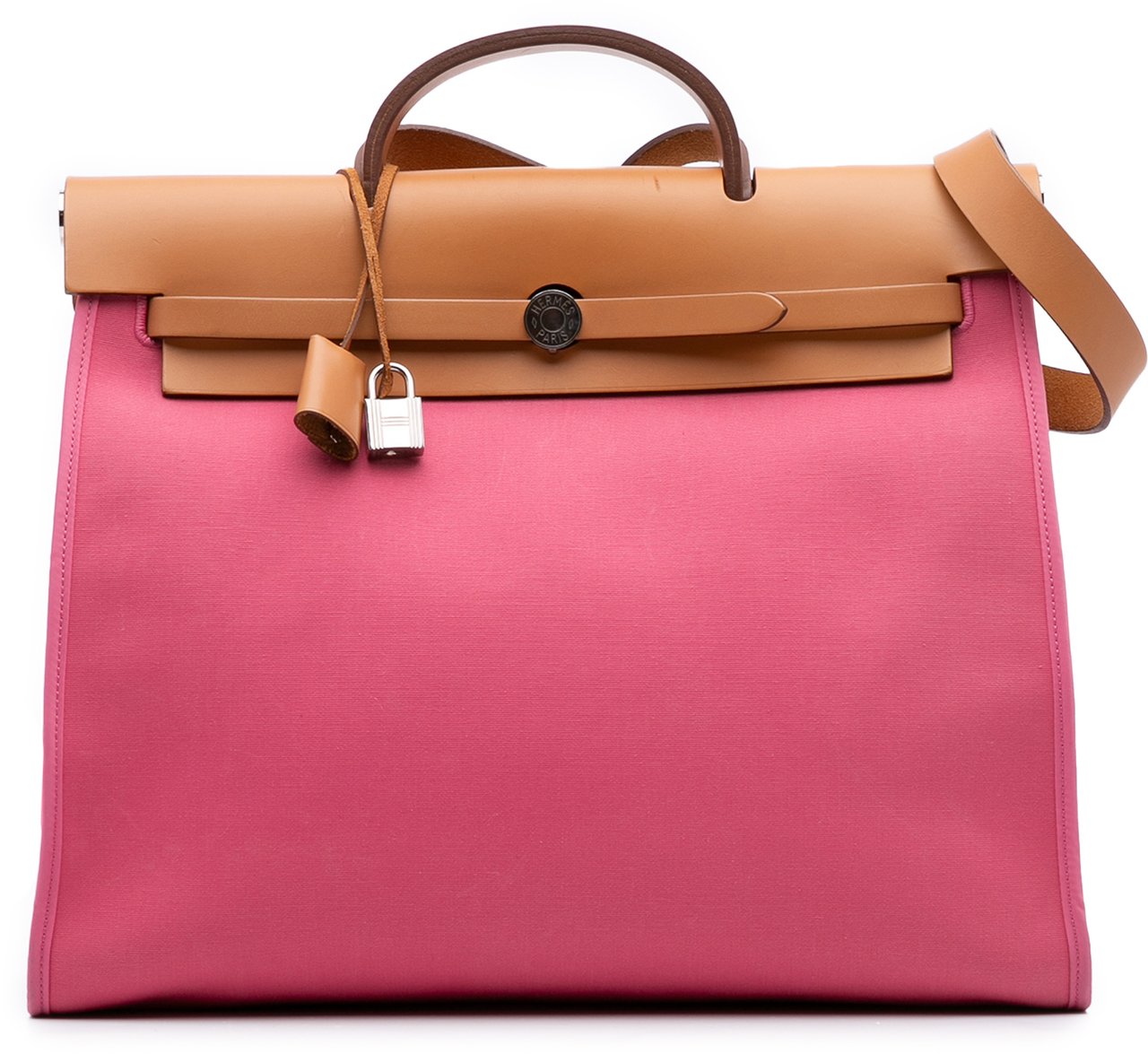 Hermès Toile Herbag Zip 39 Roze