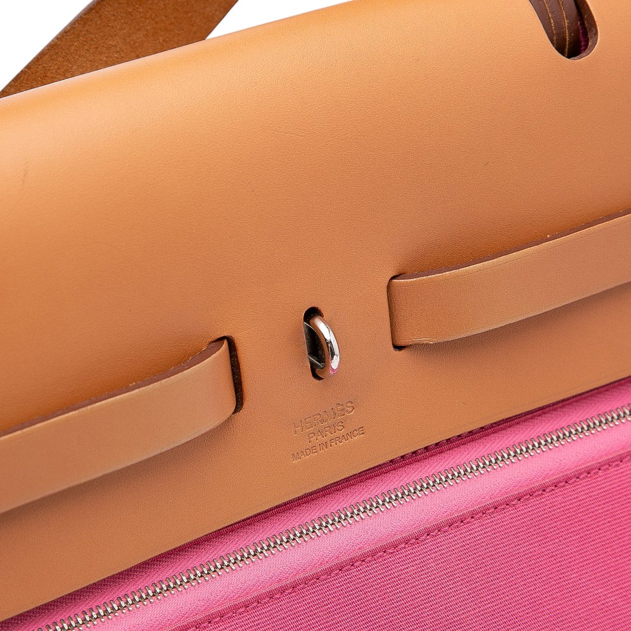 Hermès Toile Herbag Zip 39 Roze