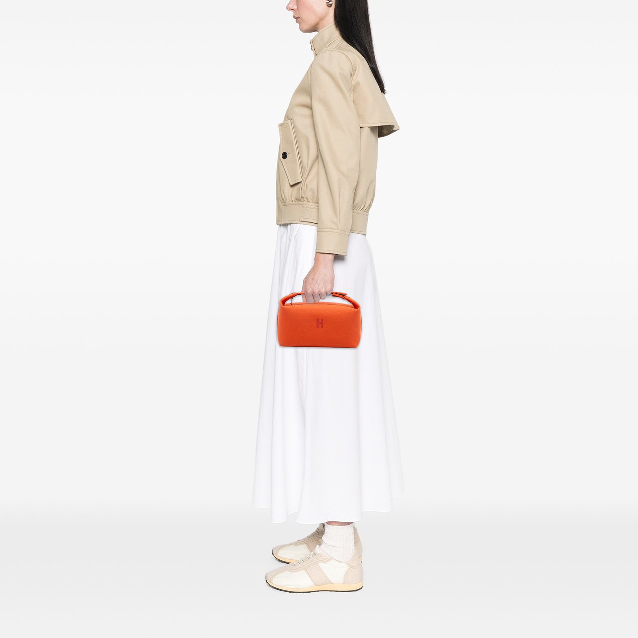 Hermès Large Toile Bride A Brac Case Oranje