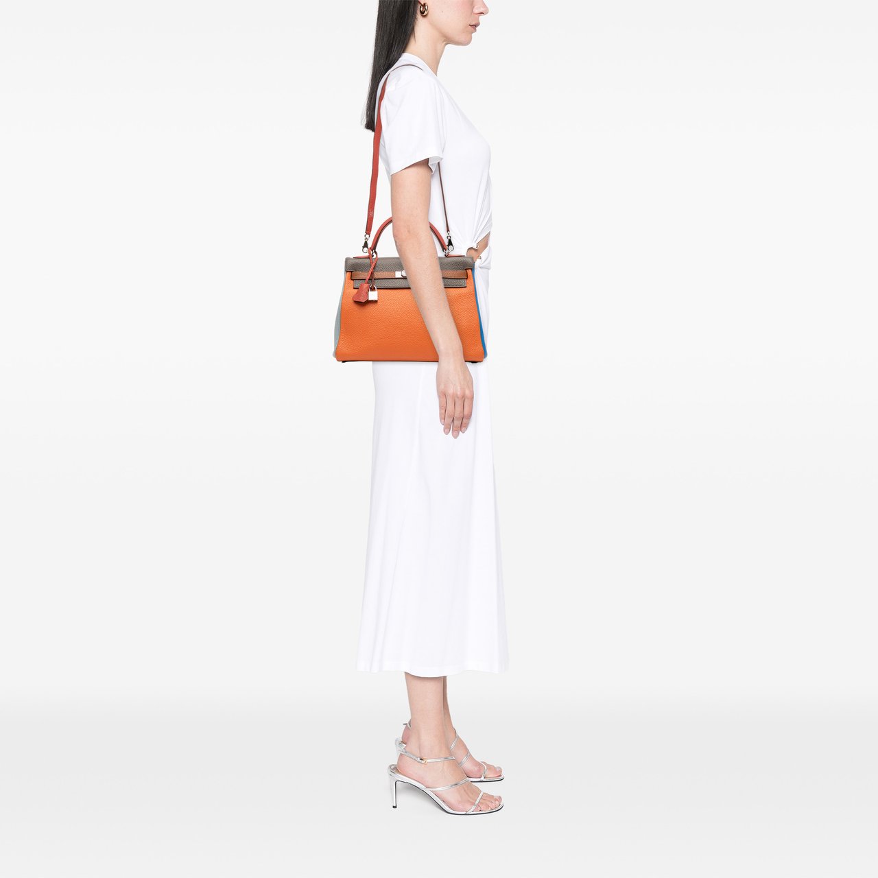 Hermès Clemence Arlequin Kelly II Retourne 32 Oranje