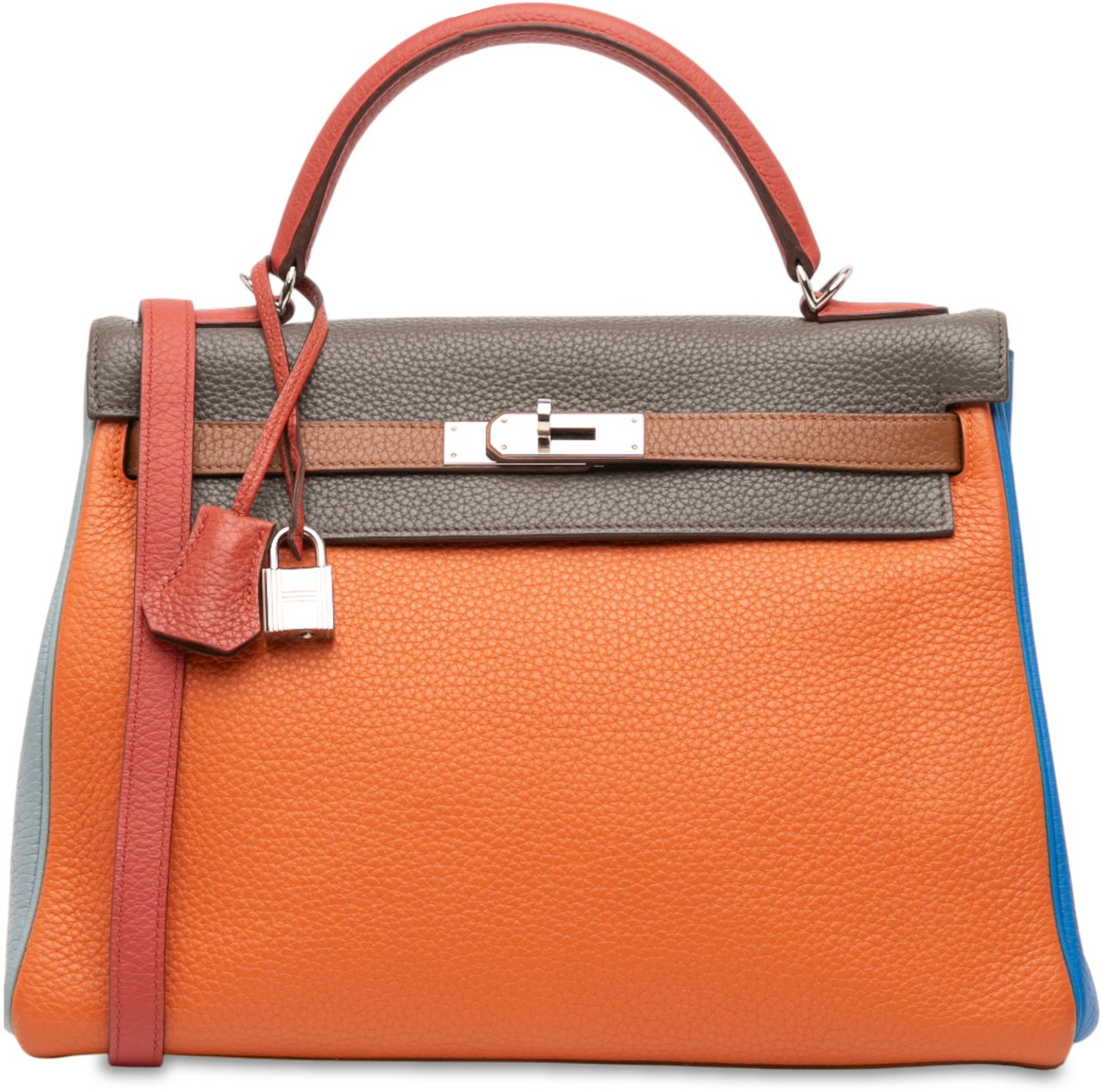 Hermès Clemence Arlequin Kelly II Retourne 32 Oranje