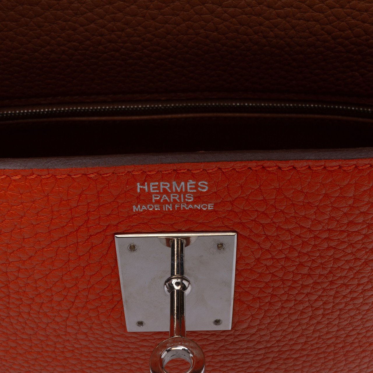 Hermès Clemence Arlequin Kelly II Retourne 32 Oranje