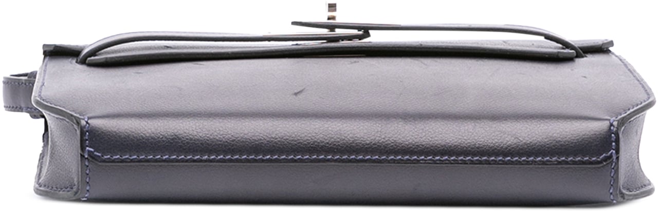 Hermès Evergrain Kelly Depeches Pouch 25 Blauw