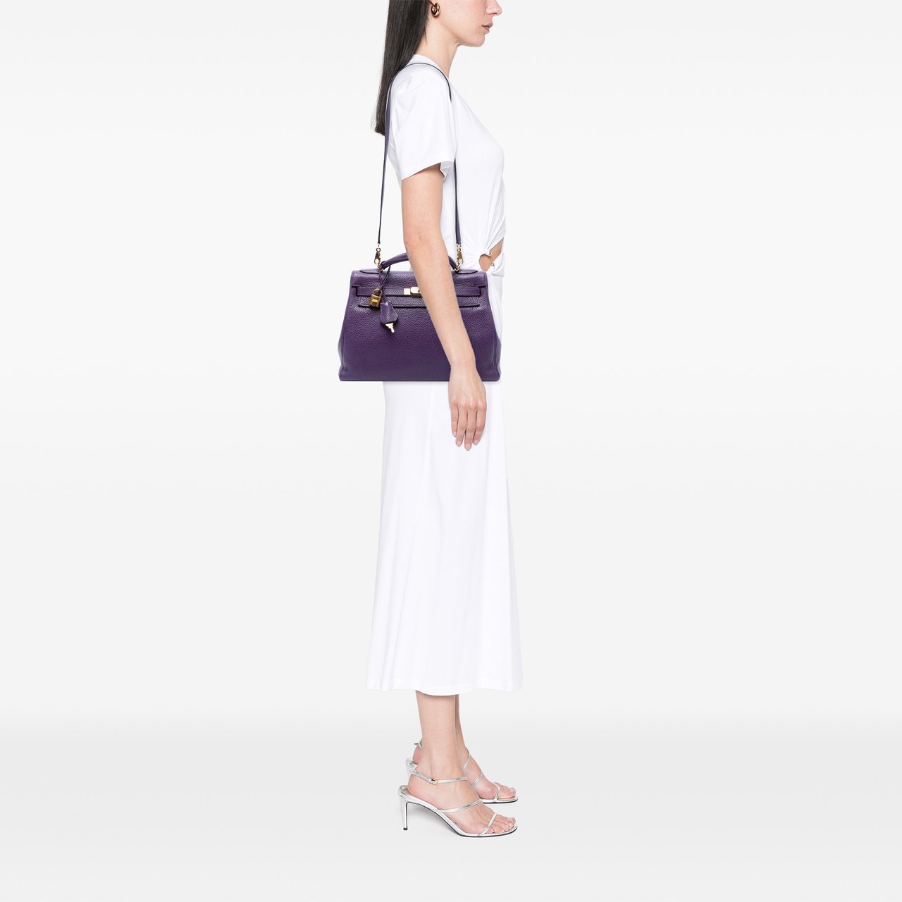 Hermès Togo Kelly II Retourne 32 Paars