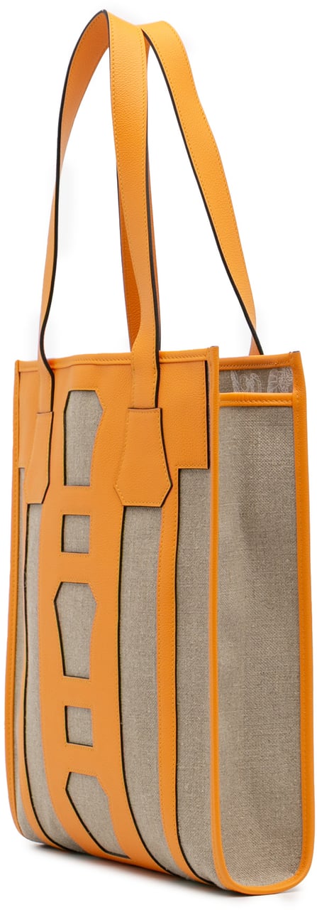 Hermès Evergrain and Toile Petit H Bell Tote Geel