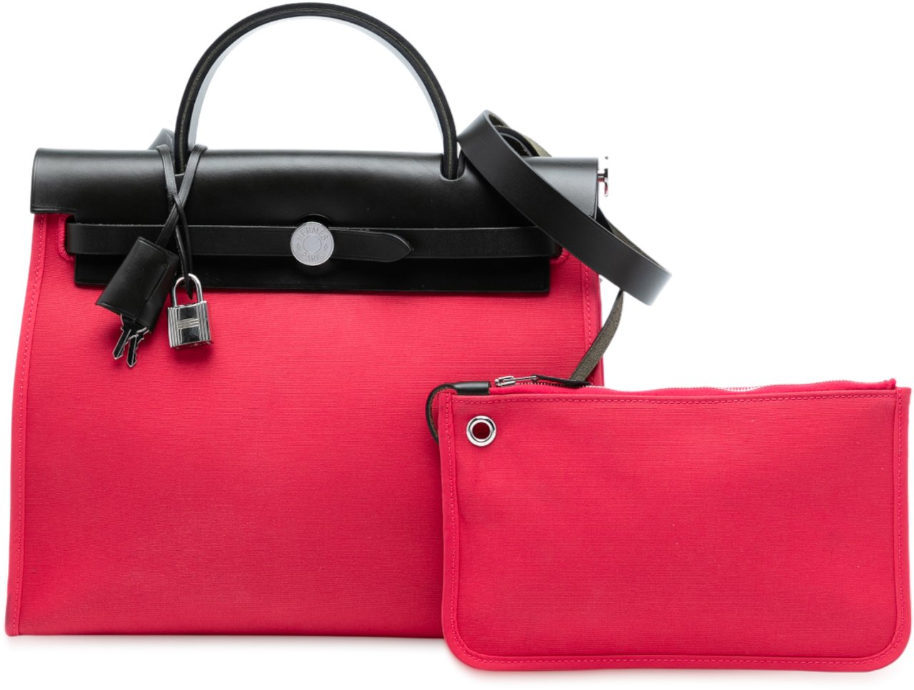 Hermès Toile Herbag Zip 31 Roze