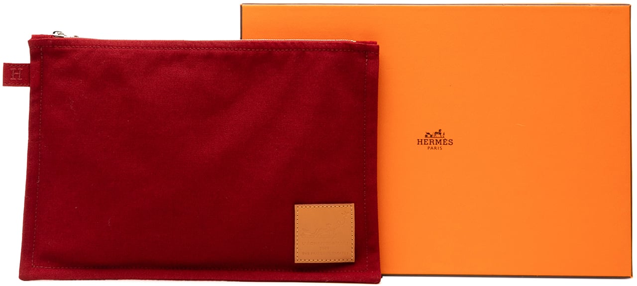 Hermès Toile Bora Bora Pouch MM Rood