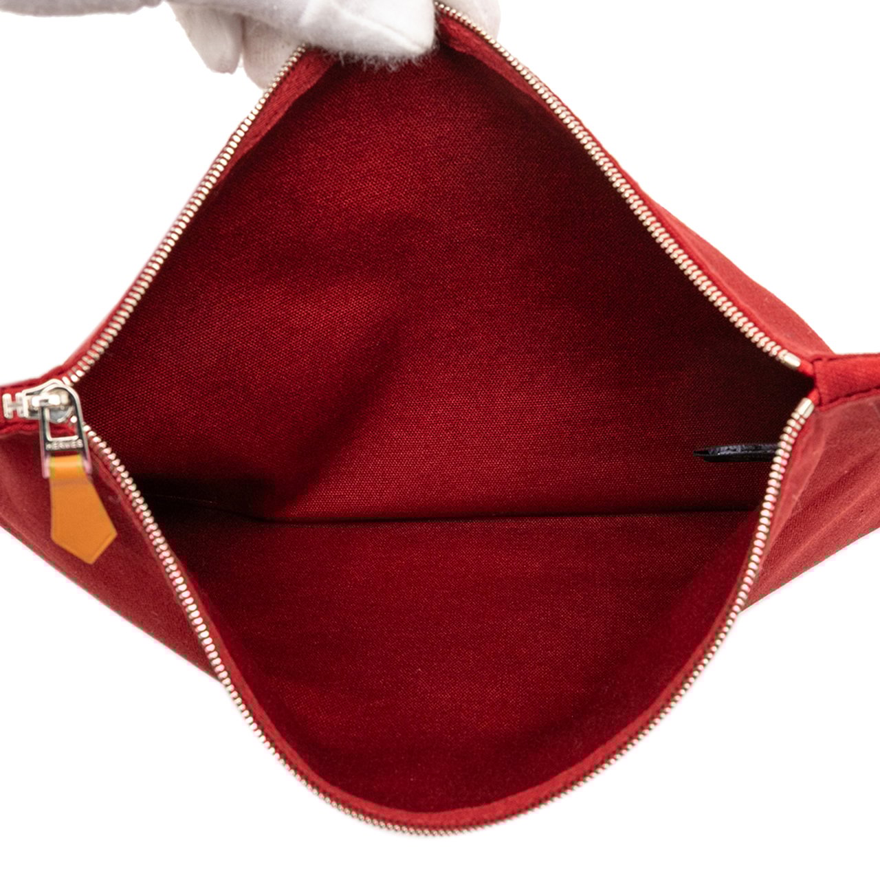 Hermès Toile Bora Bora Pouch MM Rood