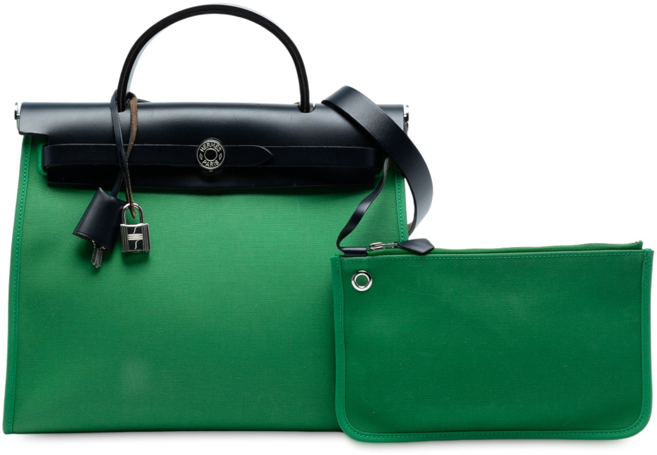 Hermès Toile Herbag Zip 31 Groen