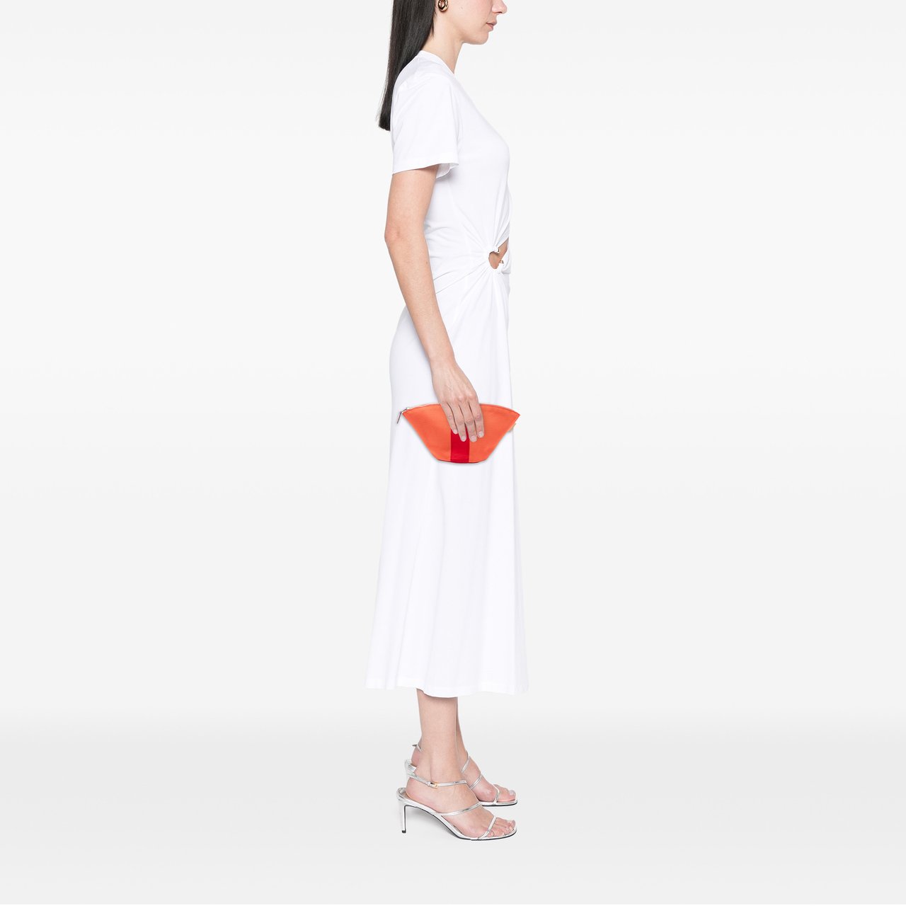 Hermès Mini Toile Palmyre Pouch Oranje