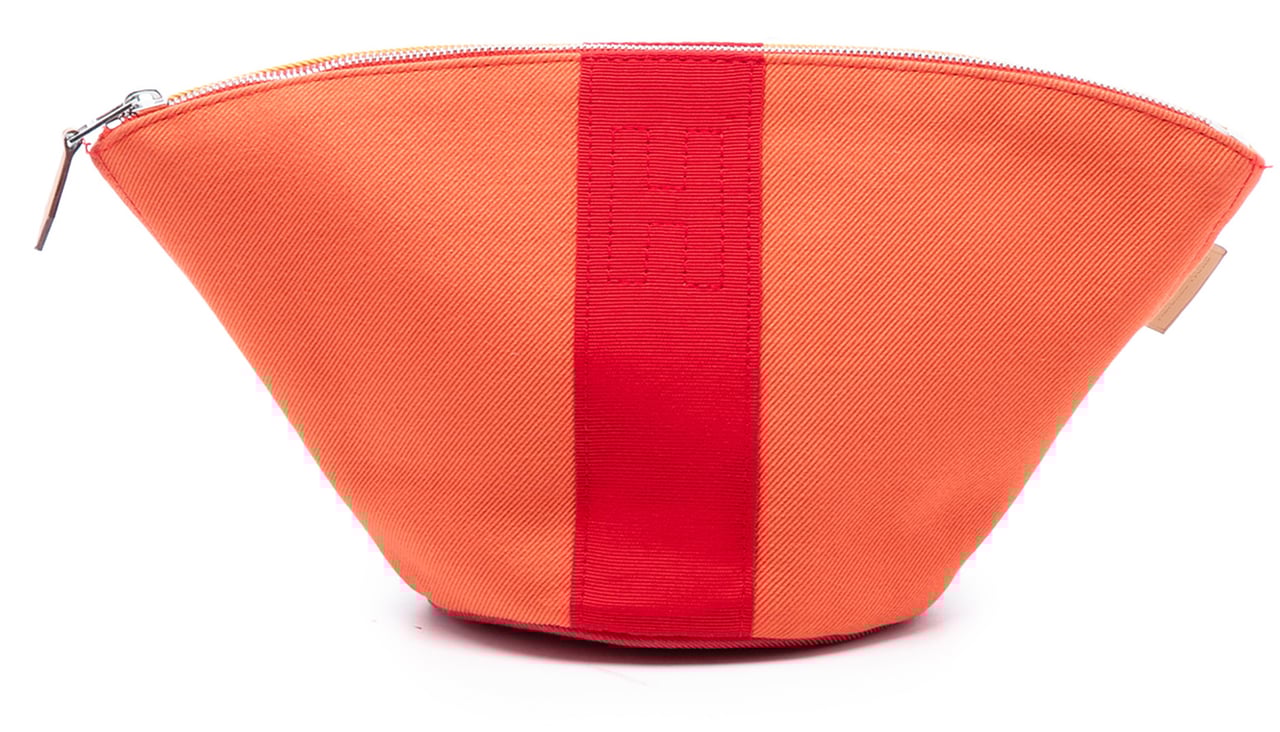 Hermès Mini Toile Palmyre Pouch Oranje