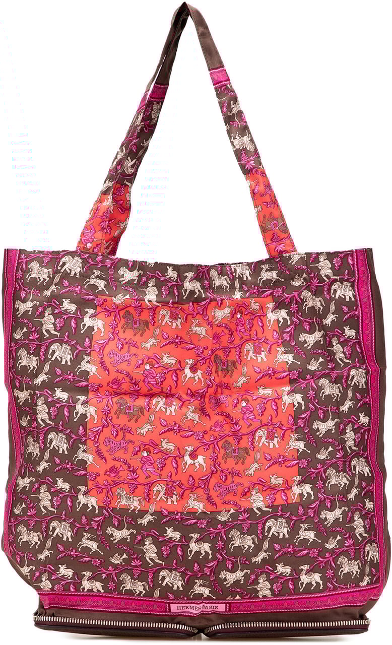 Hermès Chasse en Inde Silky Pop Tote Bruin