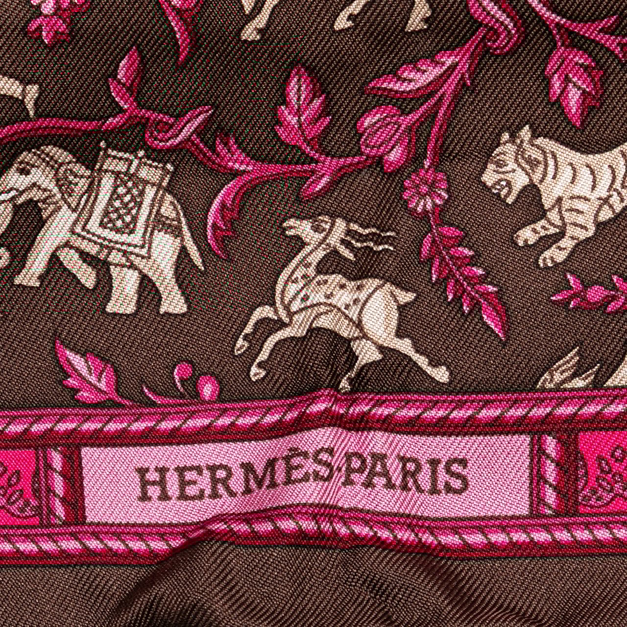 Hermès Chasse en Inde Silky Pop Tote Bruin