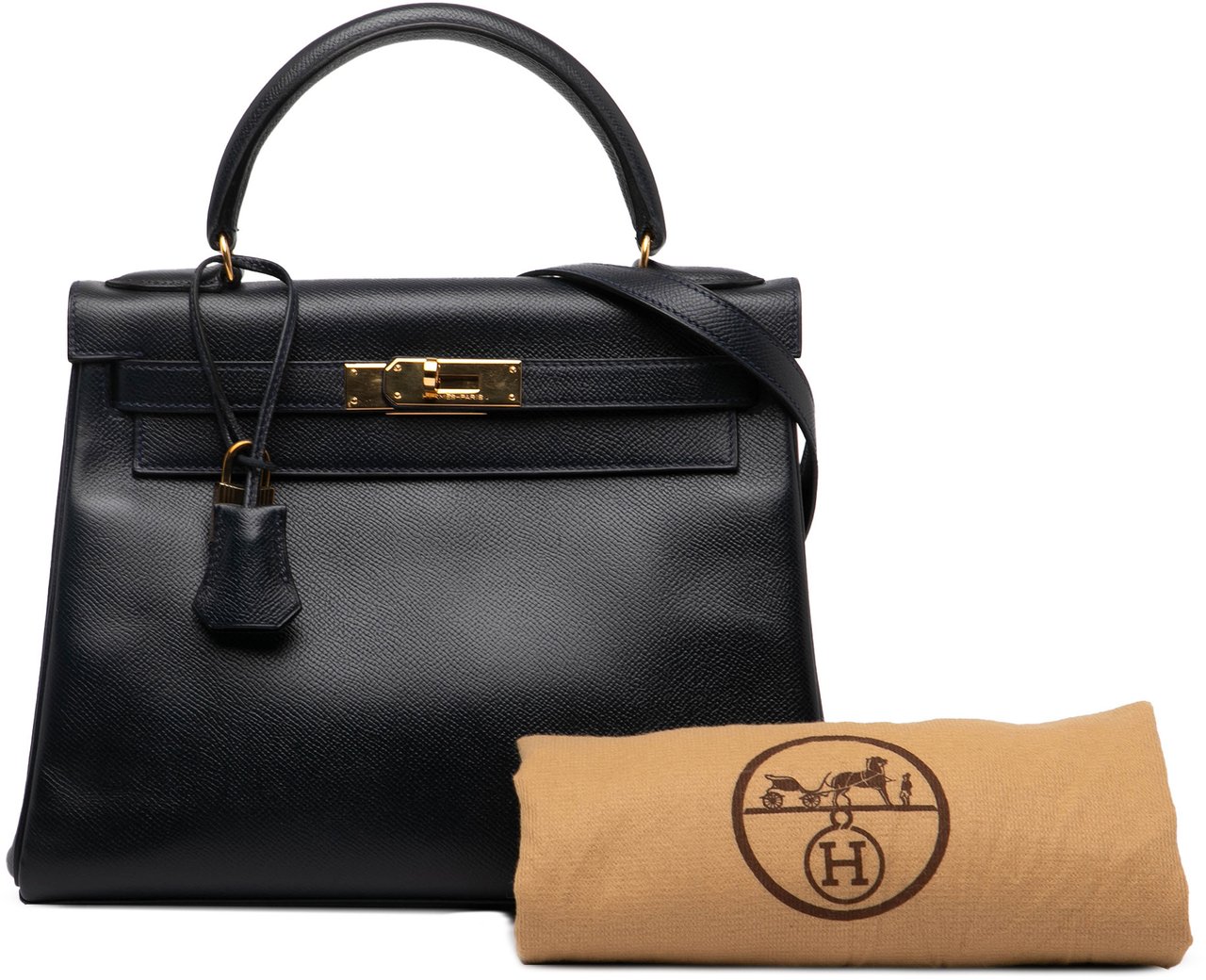 Hermès Courchevel Kelly Retourne 28 Zwart