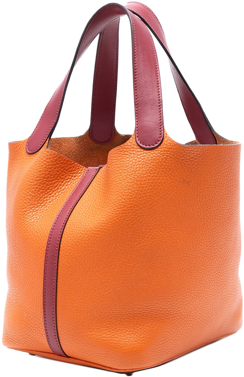 Hermès Bicolor Clemence and Swift Picotin Lock 22 Oranje