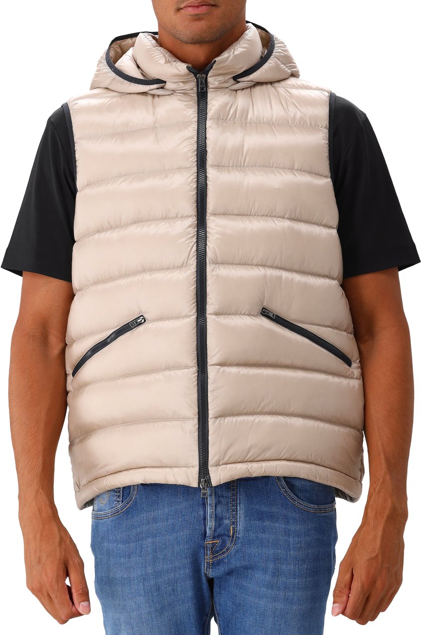 Herno Herno Bodywarmer Beige Woven Vest Beige