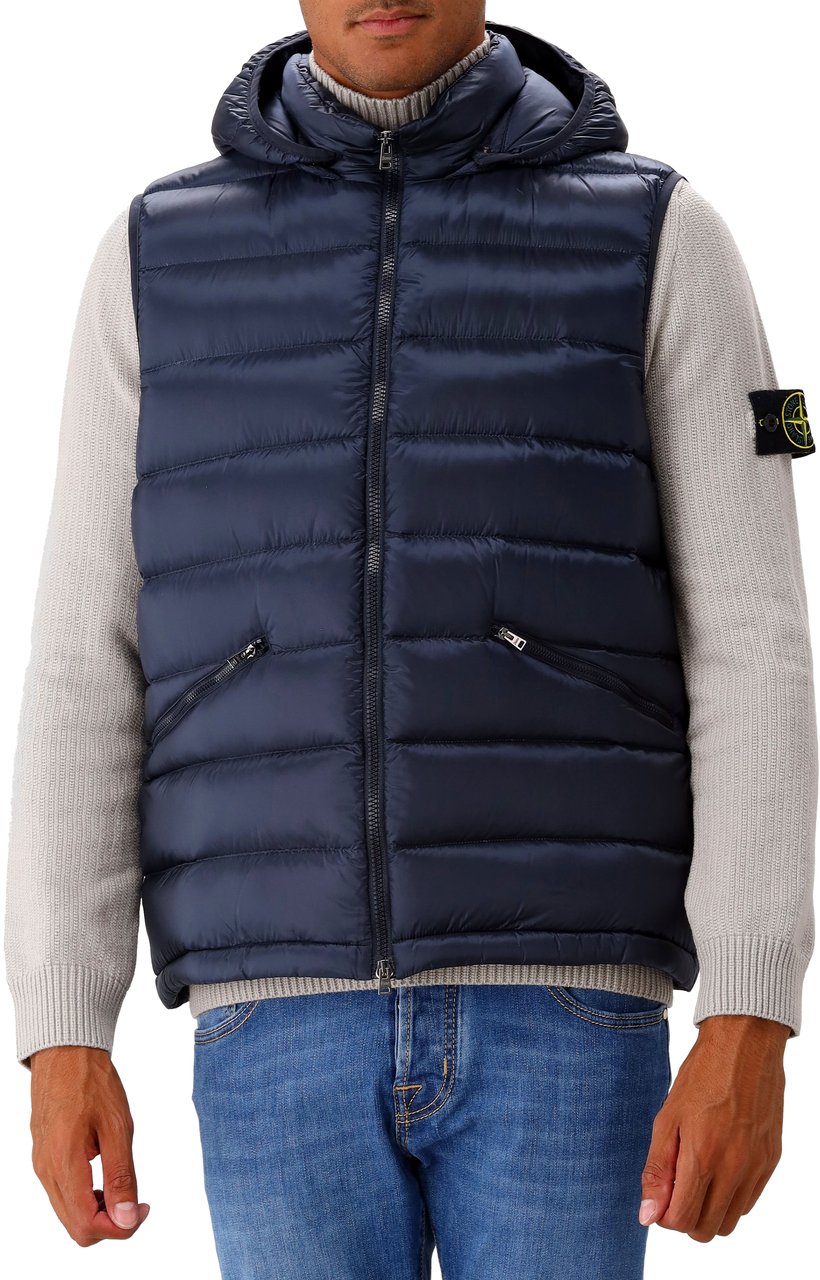 Herno Herno Bodywarmer Blauw Woven Vest Blauw