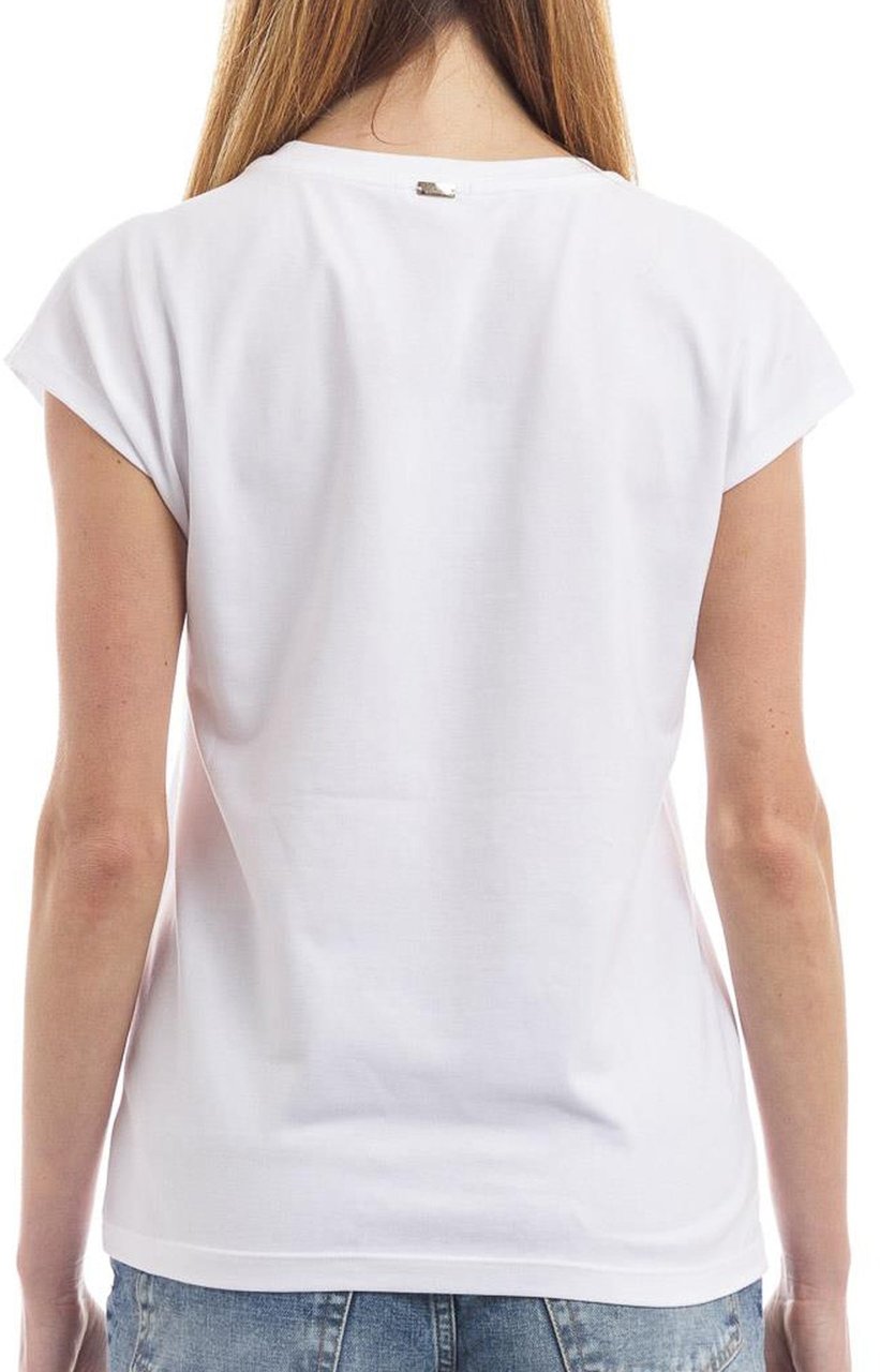 Herno Crystal-Embellished Logo T-shirt Wit