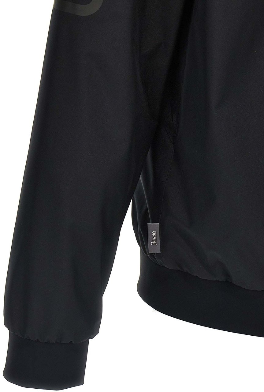 Herno Black Polyester Bomber Zwart