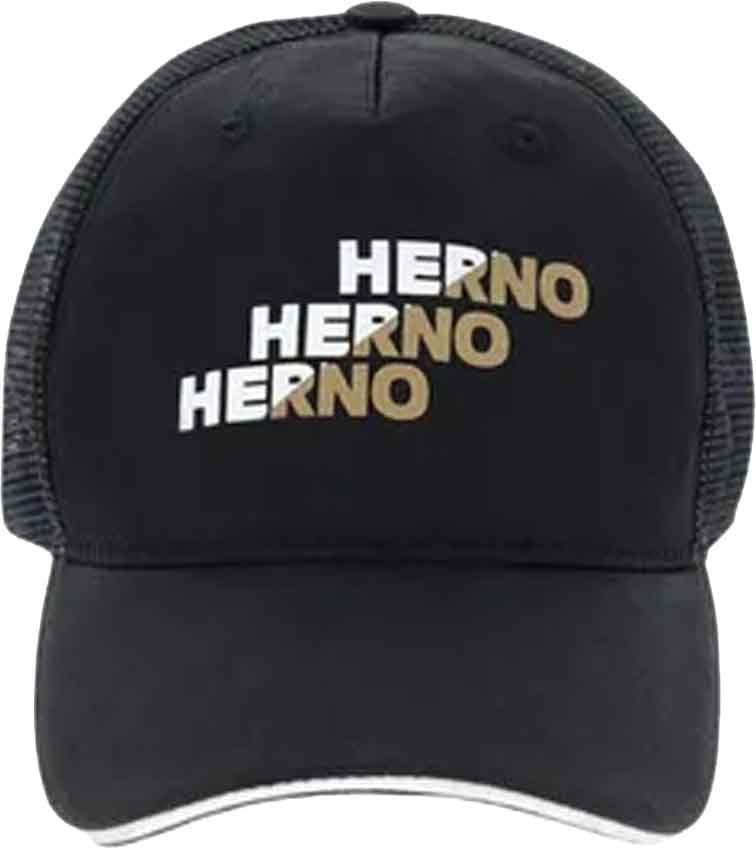 Herno Logo Baseball Mesh Cap Zwart